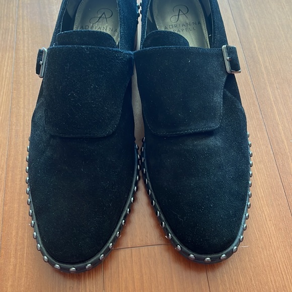 Adrianna Papell Studded Black Suede Loafers - Picture 5 of 7